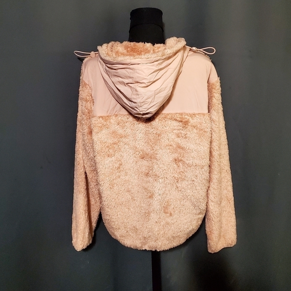 ZYIA Active Blush Sherpa Furry Hoodie Jacket Size Small NWT - Picture 4 of 8